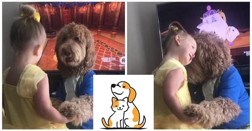 Toddler And Her Dog Dress Up And Recreate ‘Beauty And The Beast’ Dance